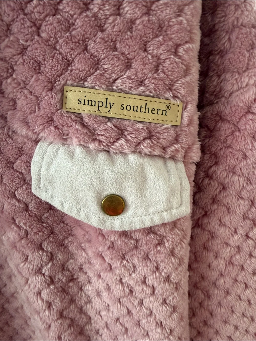 Simply Southern Dusty Pink Sherpa Pullover Hoodie for Kids